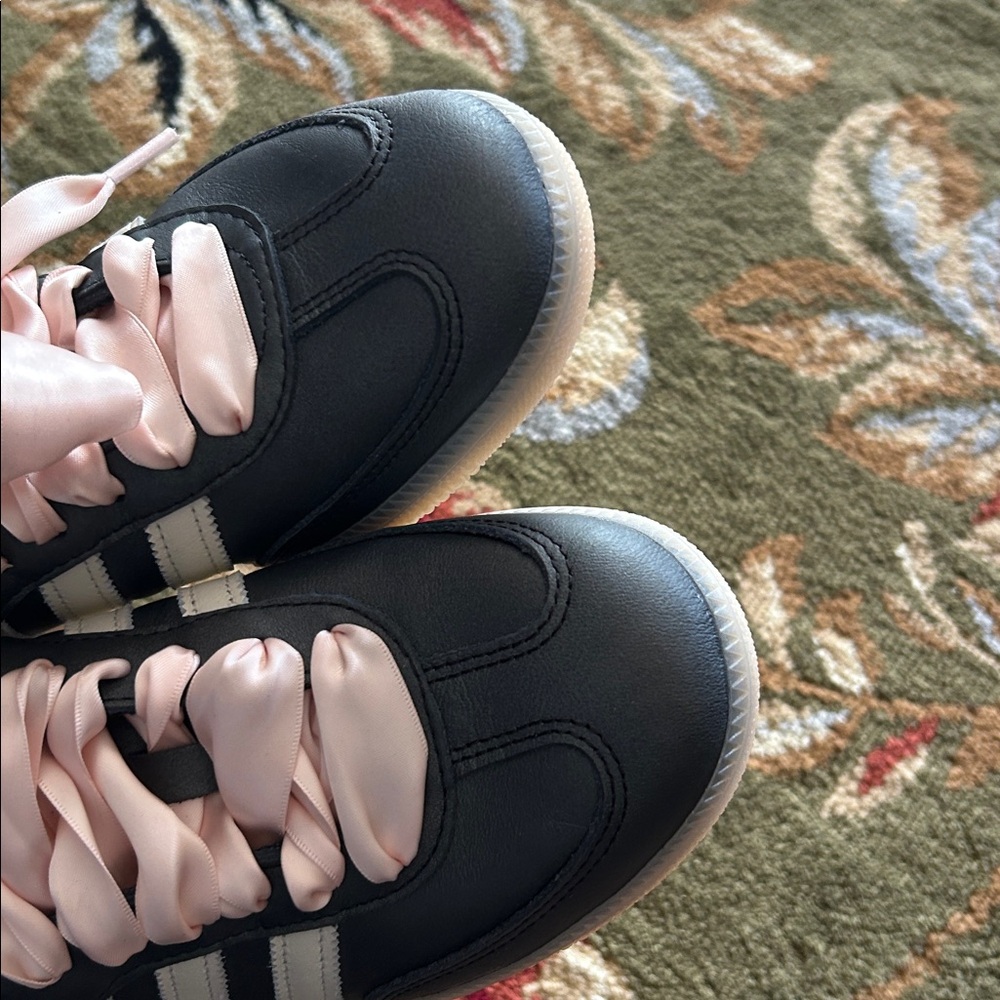Adidas Women’s Samba Black Wonder Quartz Ribbon Laces Balletcore Coquette Size 8 - Picture 8 of 11